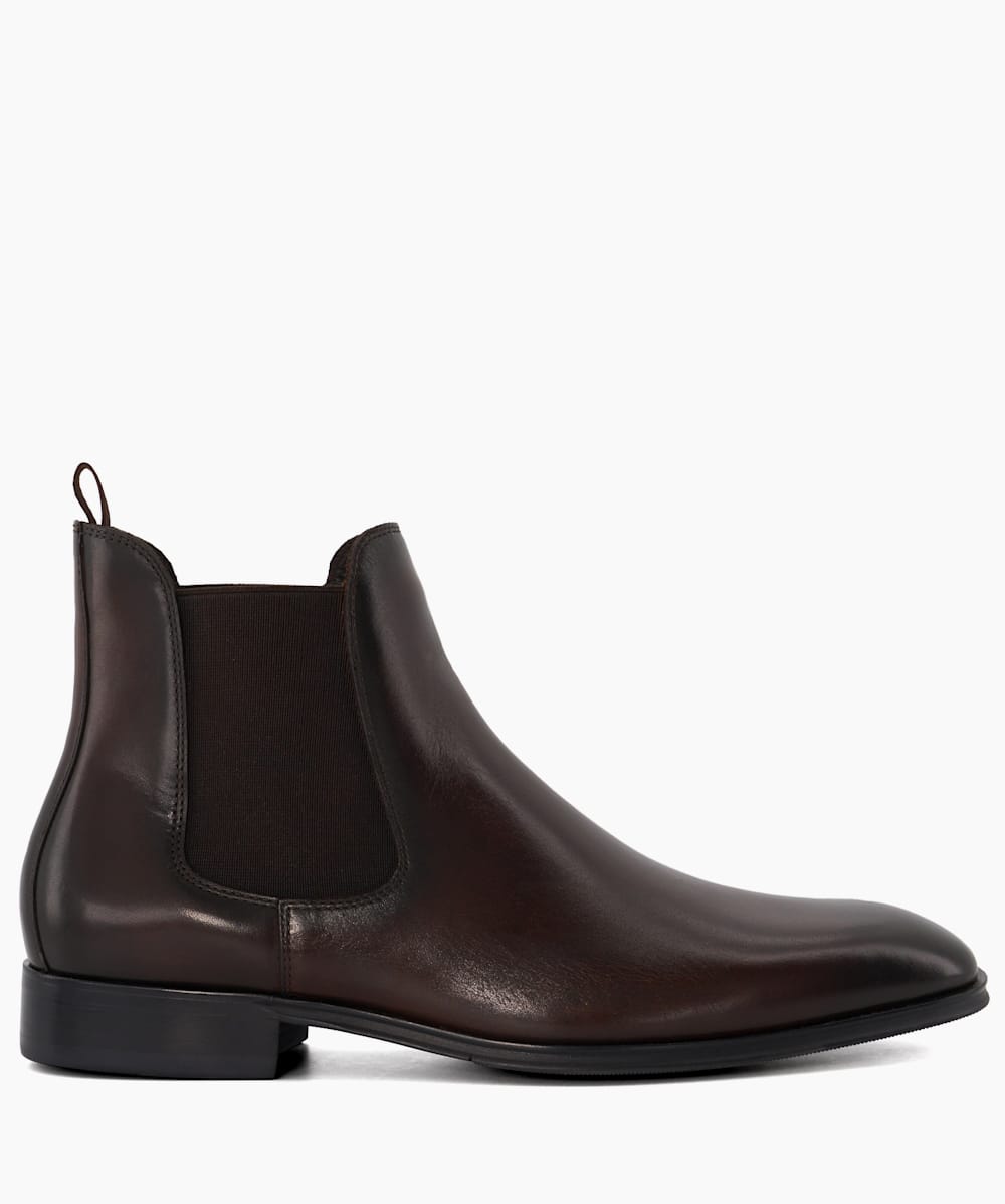 Mens dark brown dress boots online