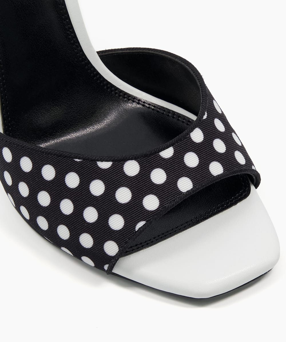 Black white polka dot heels top
