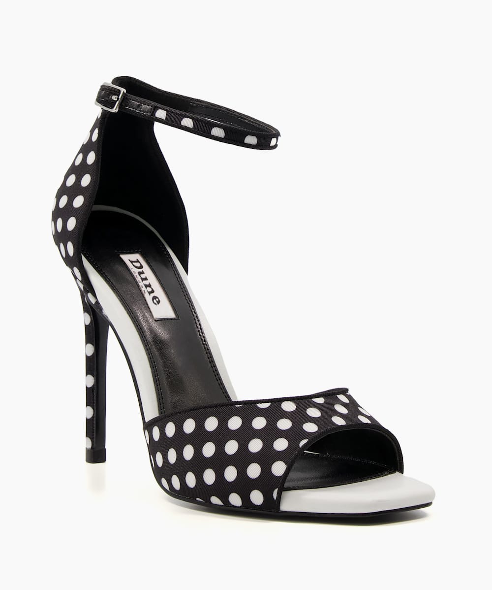 Black white polka dot heels deals