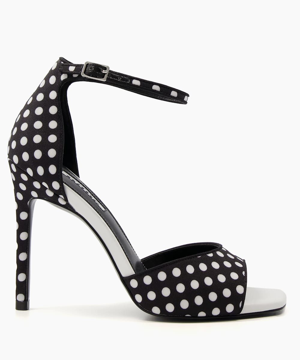 Black and white clearance polka dot wedges