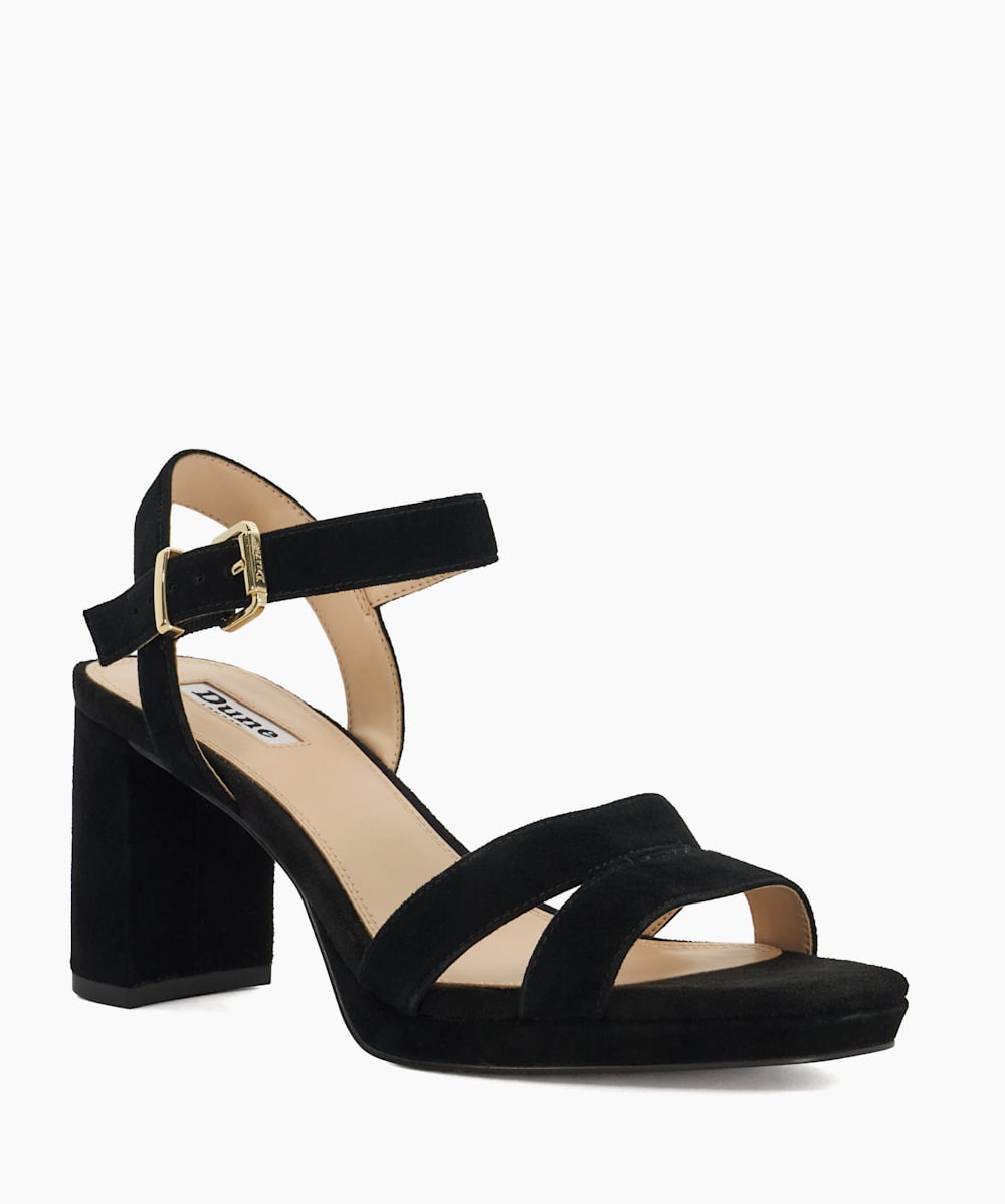 Dune black block heel shoes shop
