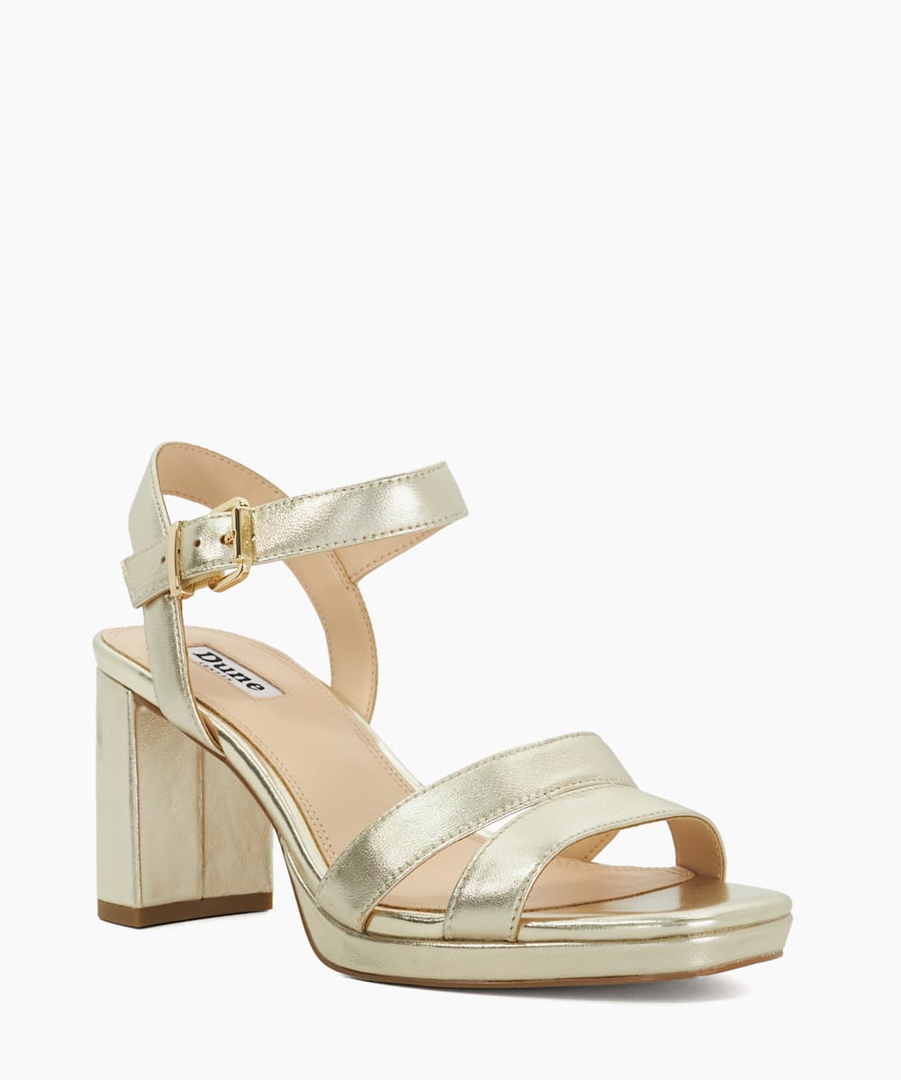 Dune gold heeled sandals discount
