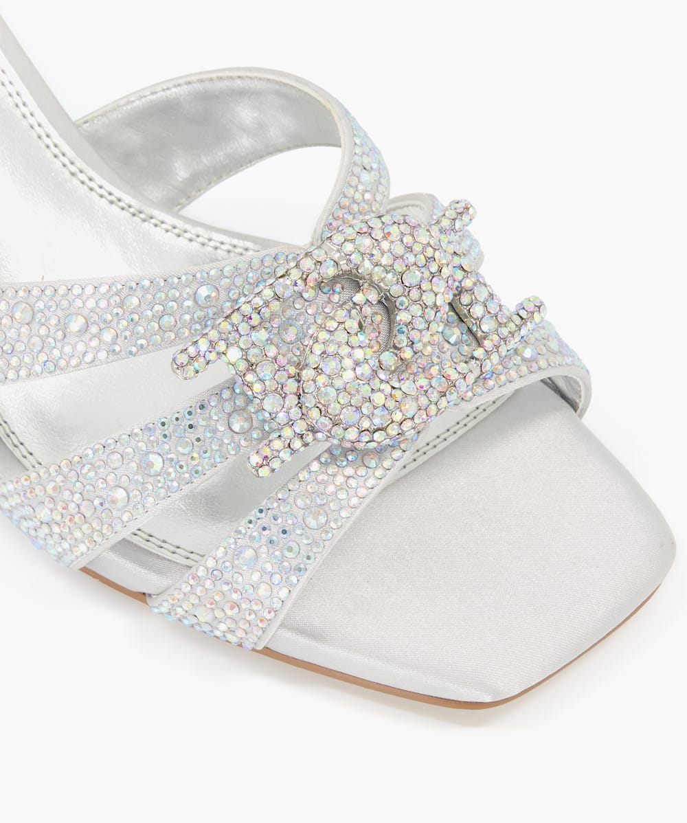 2 inch cheap silver strappy heels