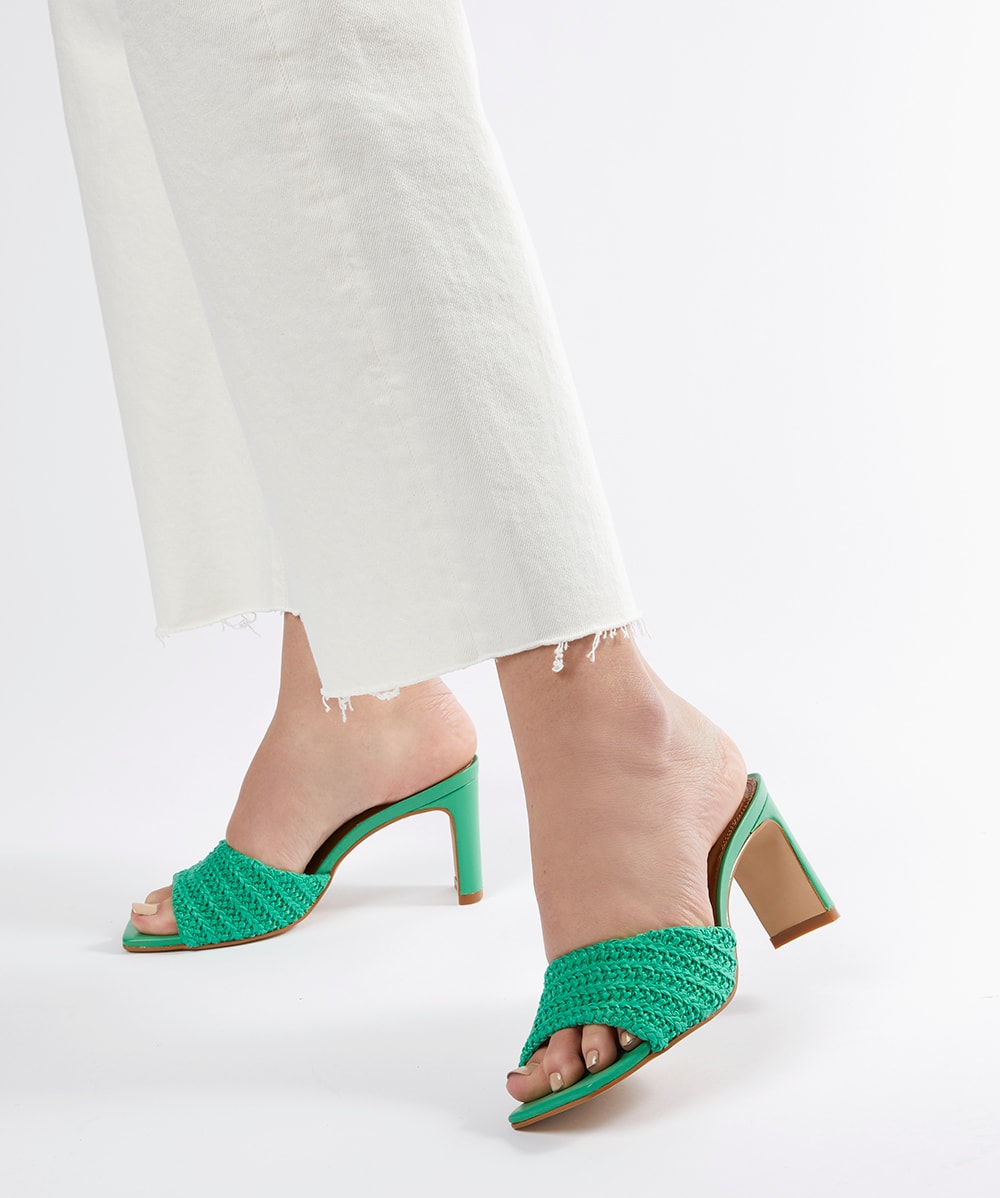 Green mule shoes deals