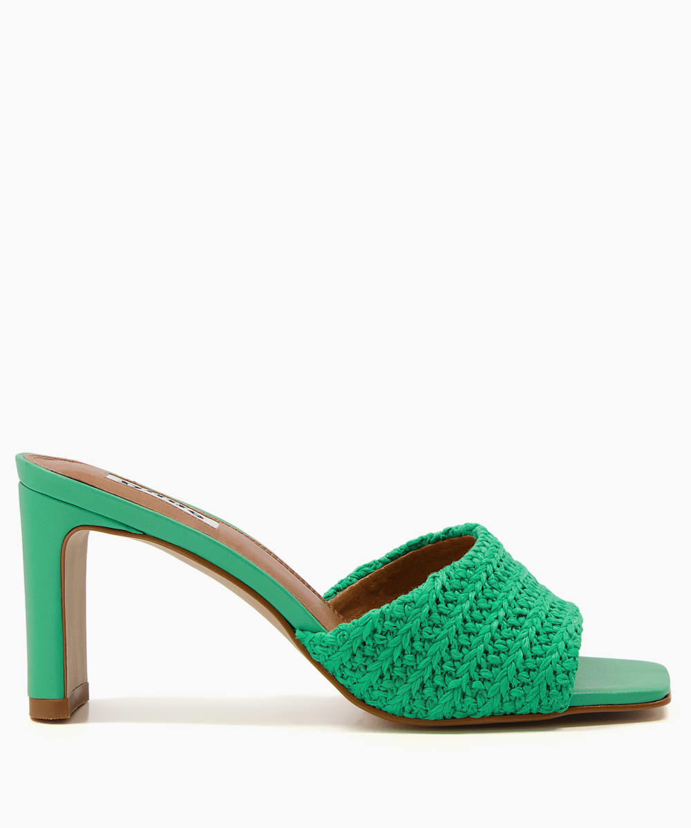 March Green Set Back Heel Mules Dune London