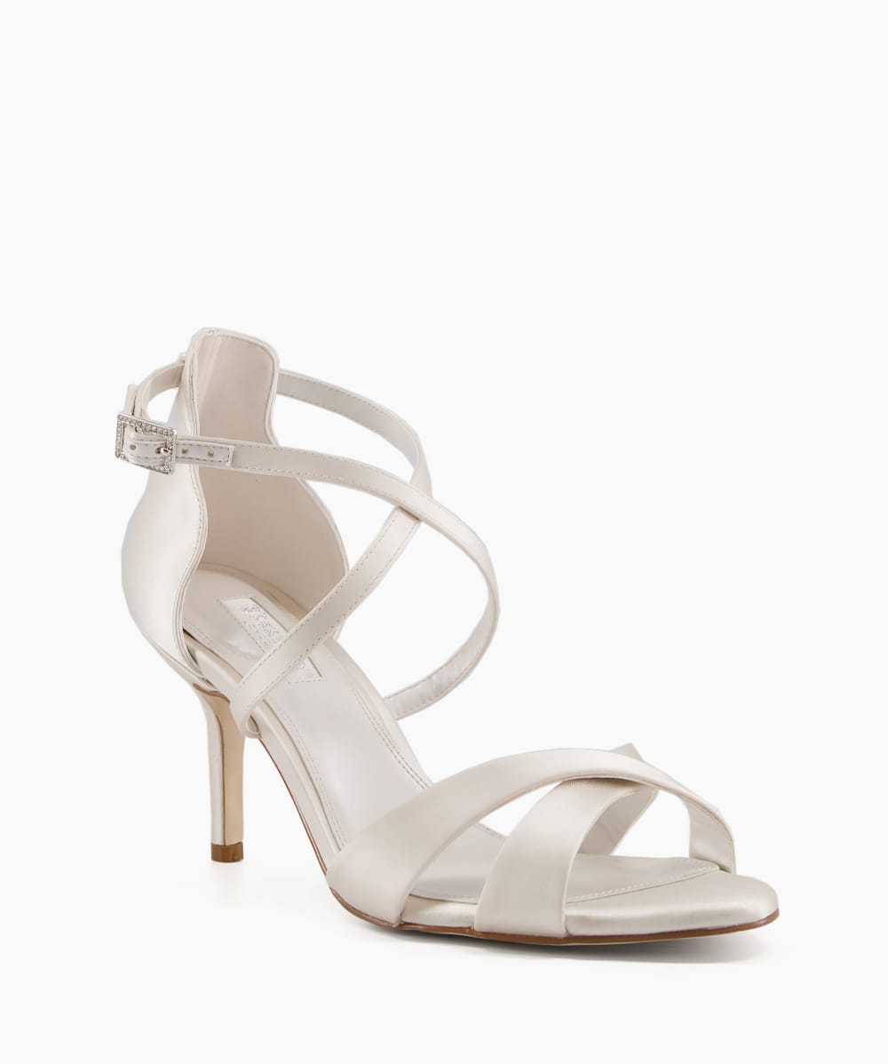 Peep toe ivory wedding shoes top