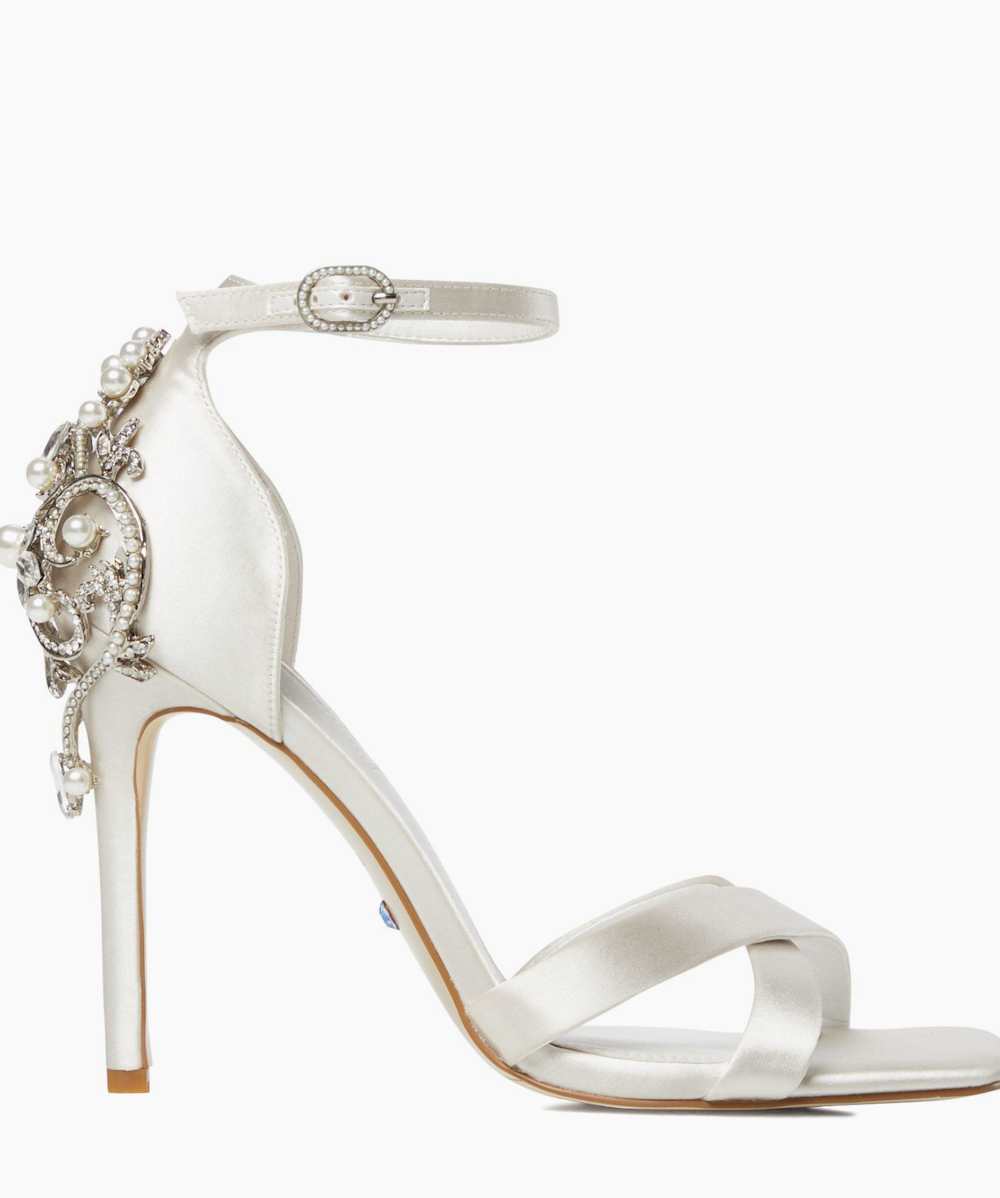 Qupid embellished bridal heeled sandals sales