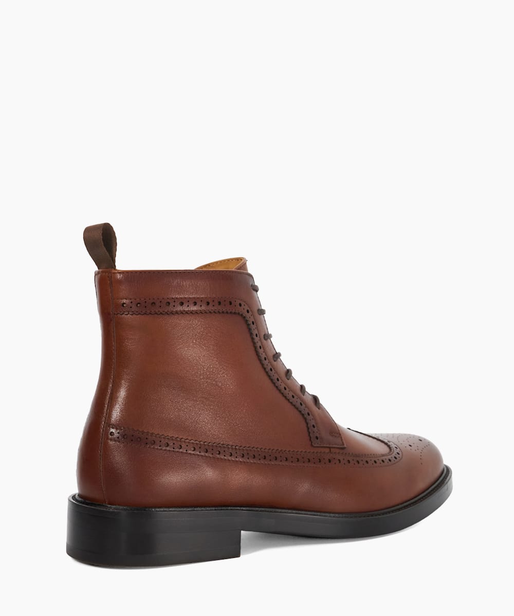 Mens tan wingtip boots sales