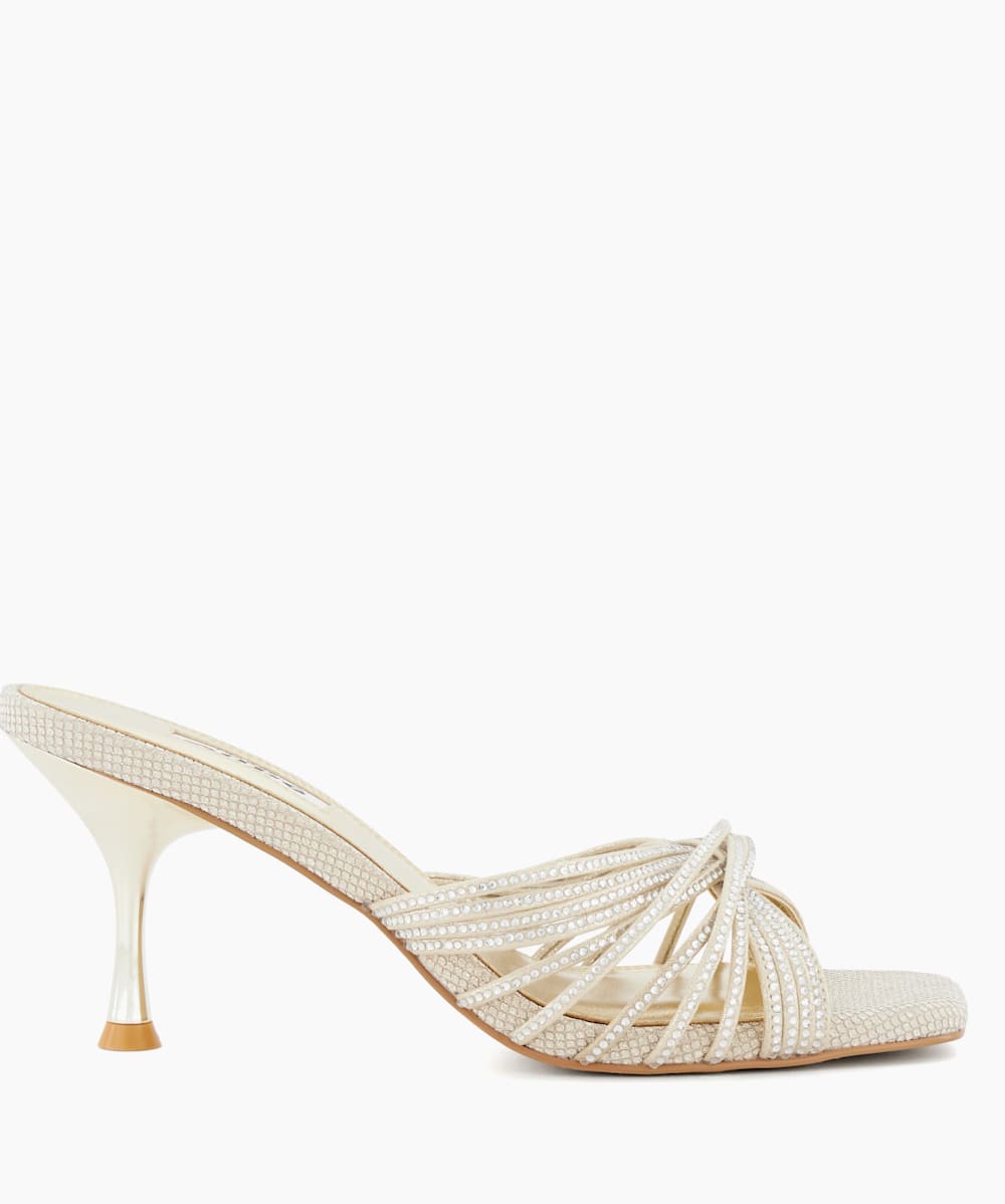 Gold kitten heel mules 2025