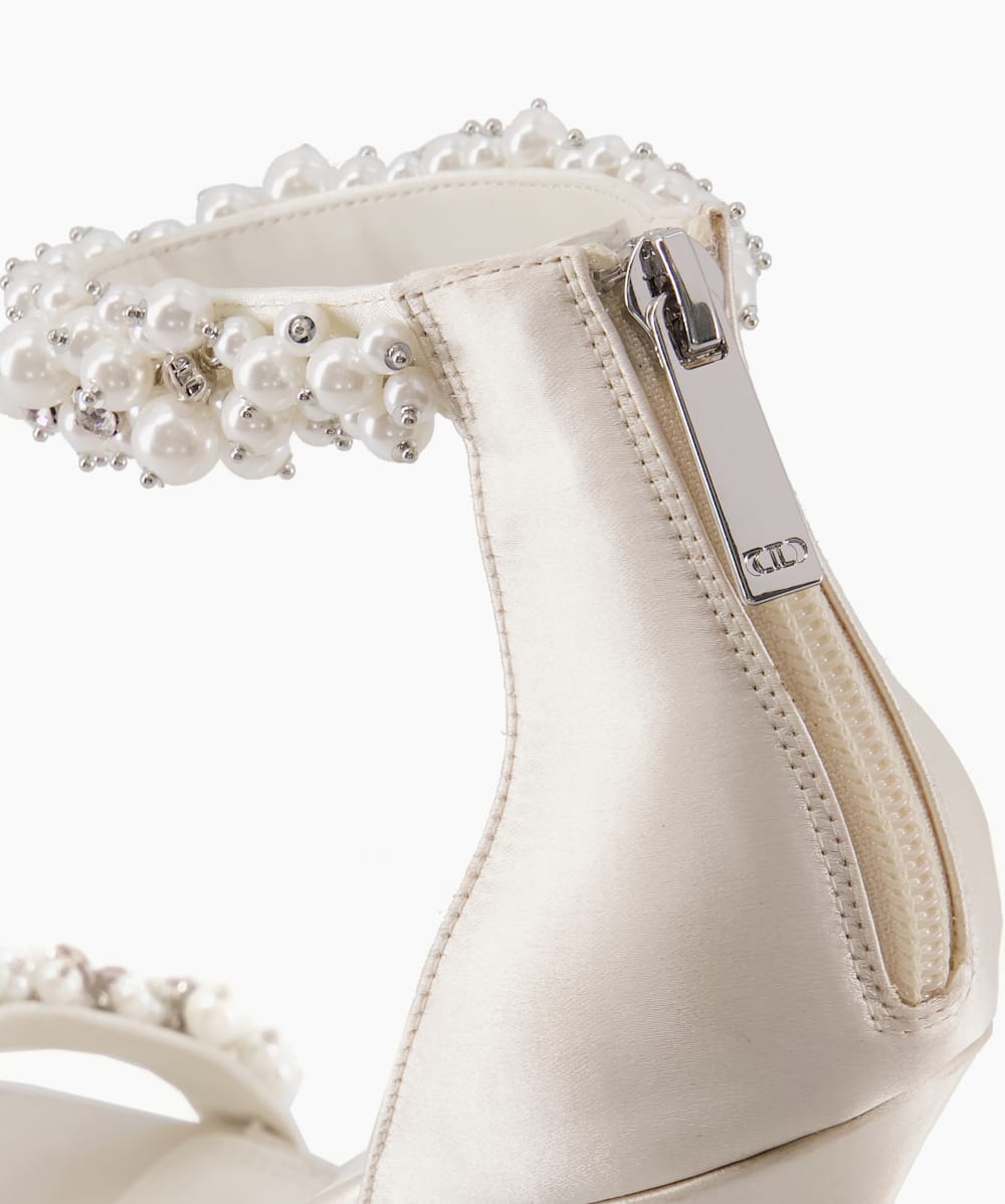 Dune london bridal morgen heeled sandal with gem ankle tie new arrivals