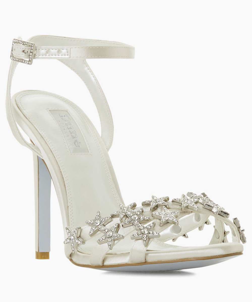 Mary Ivory Star Embellished Heel Wedding Shoes Dune London