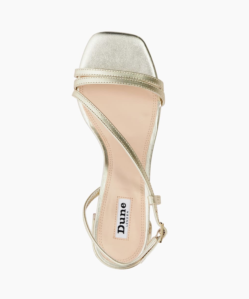 Maryanna Gold Block Heeled Sandals Dune London