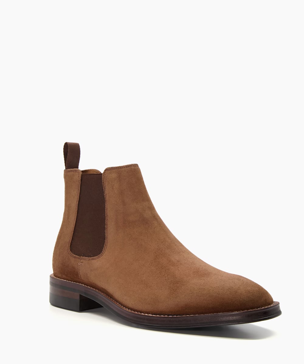 Masons Brown, Suede Elasticated Chelsea Boots | Dune London