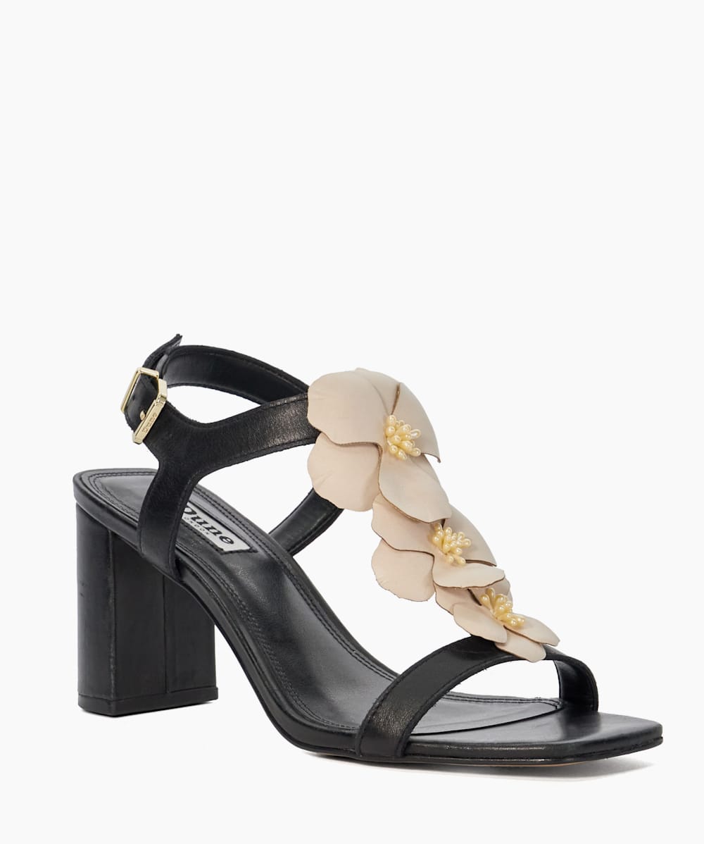Black floral block heels deals