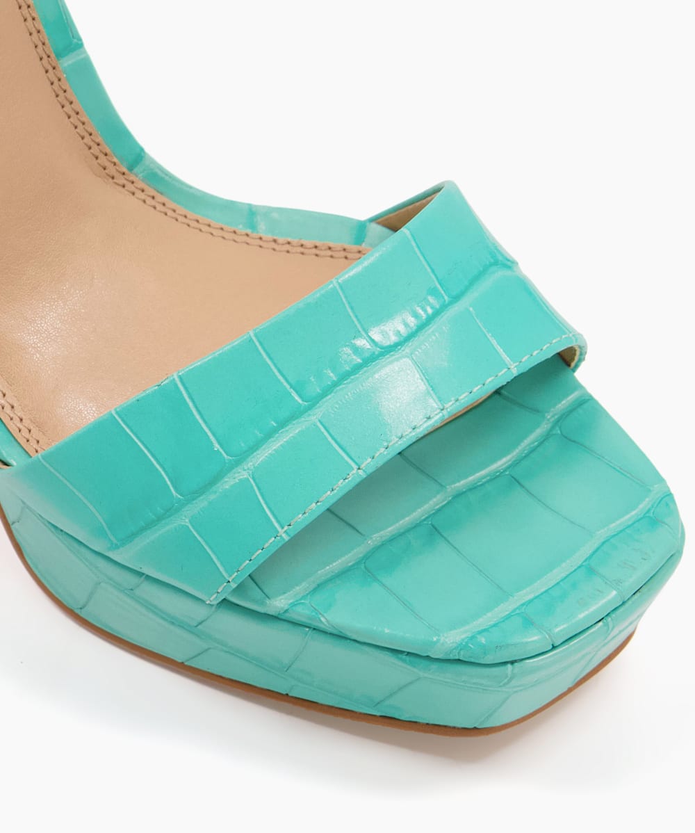 Teal platform cheap sandals
