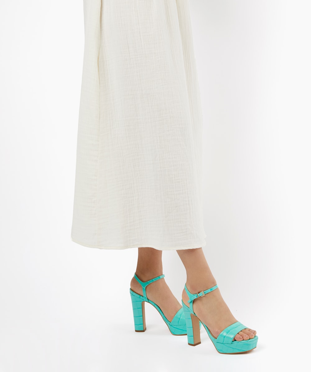 Turquoise high heel sandals shop