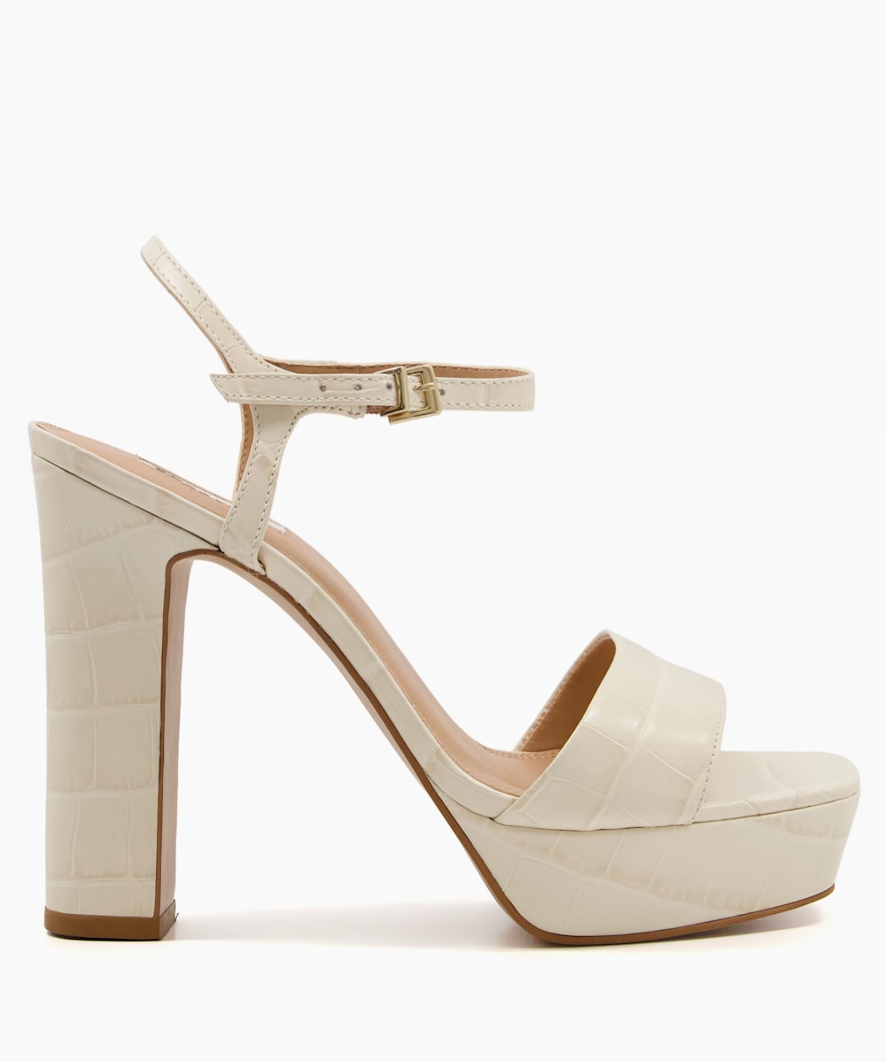 Matche Ecru Strappy Platform Heel Sandals Dune London