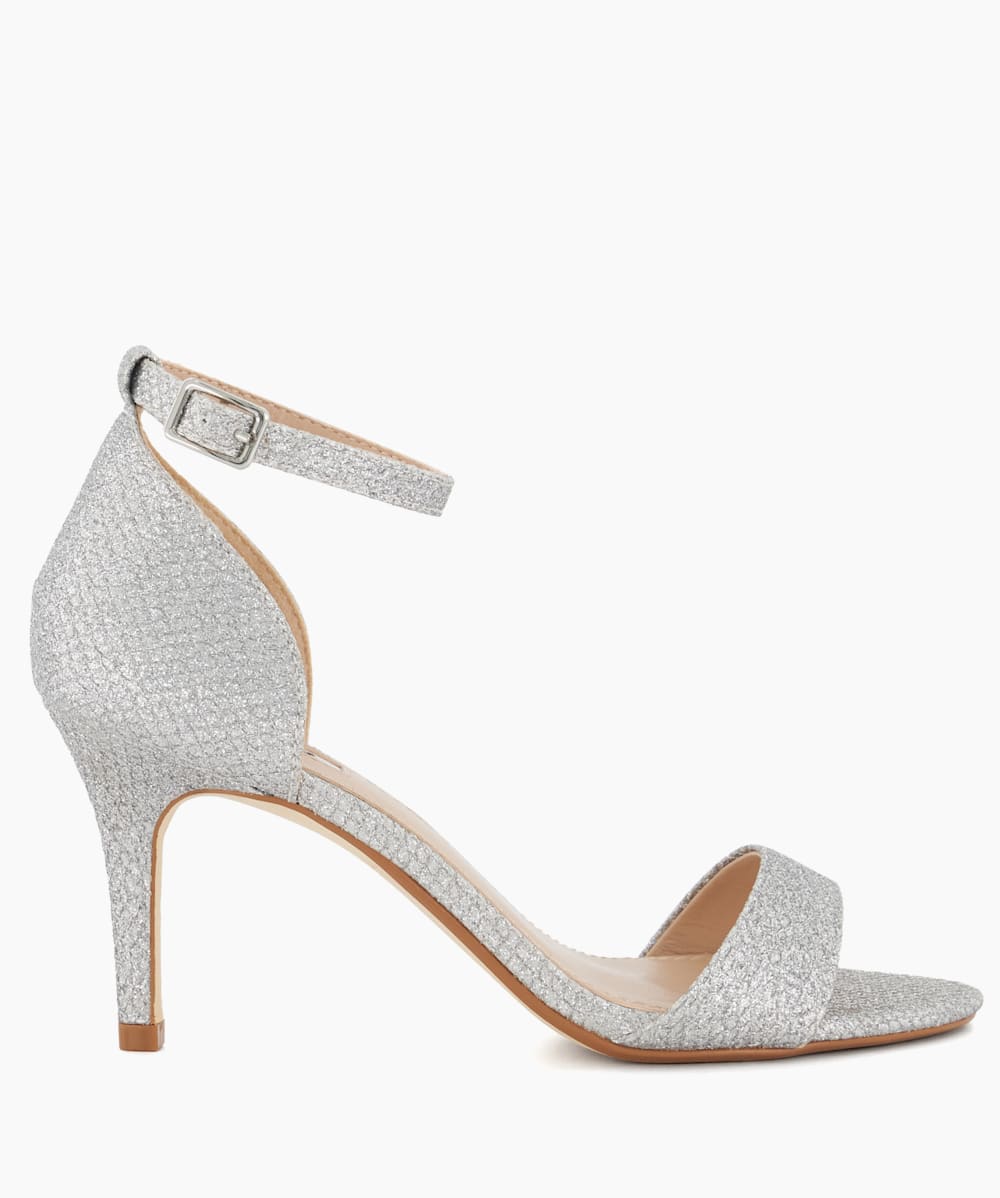 Silver top sequin sandals