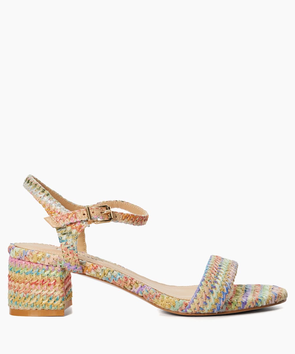 Multi coloured shop block heel sandals