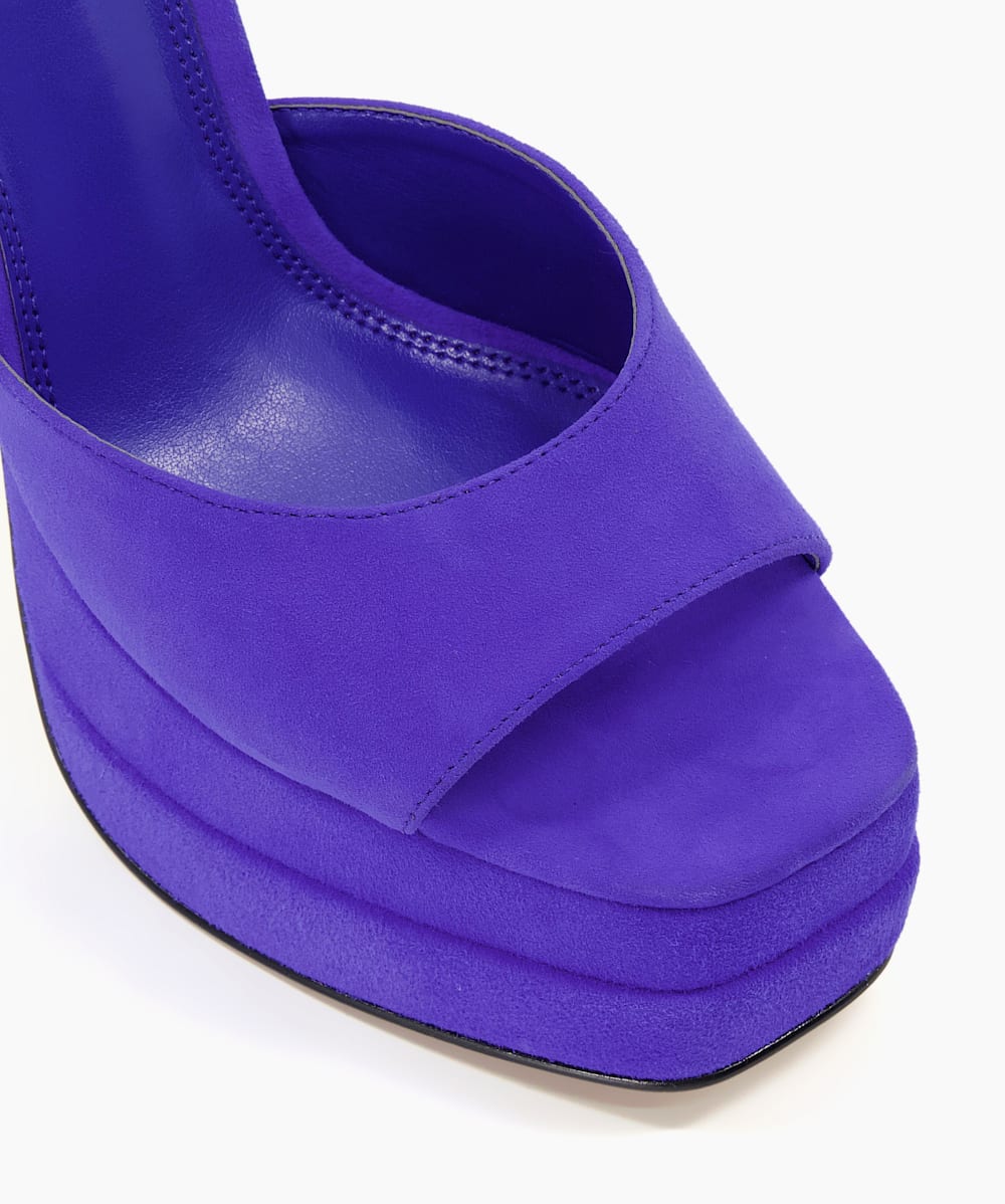 Blue suede platform heels hotsell