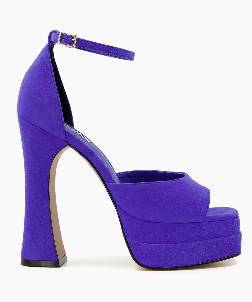 Blue suede platform sandals hot sale