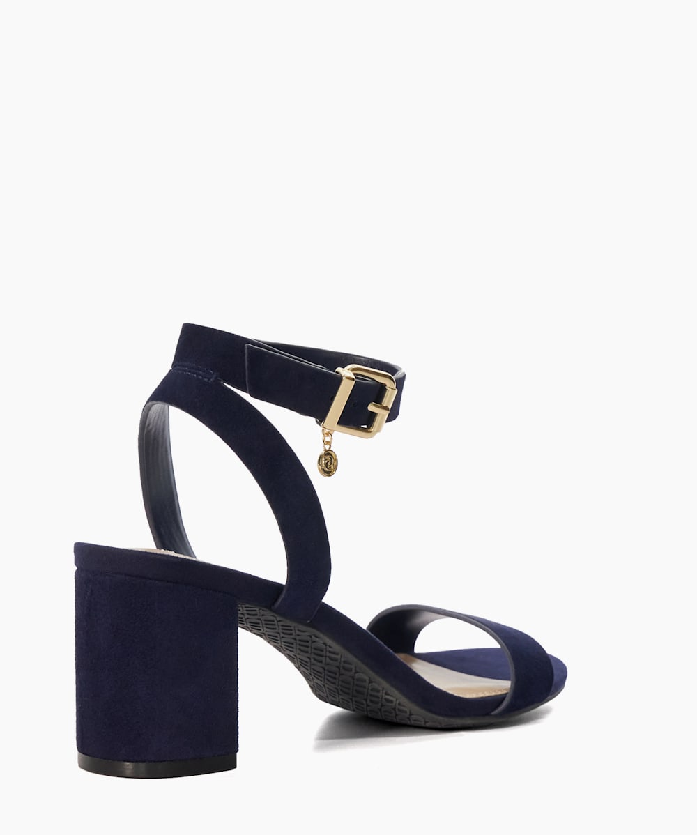 Navy mid block heel sandals deals