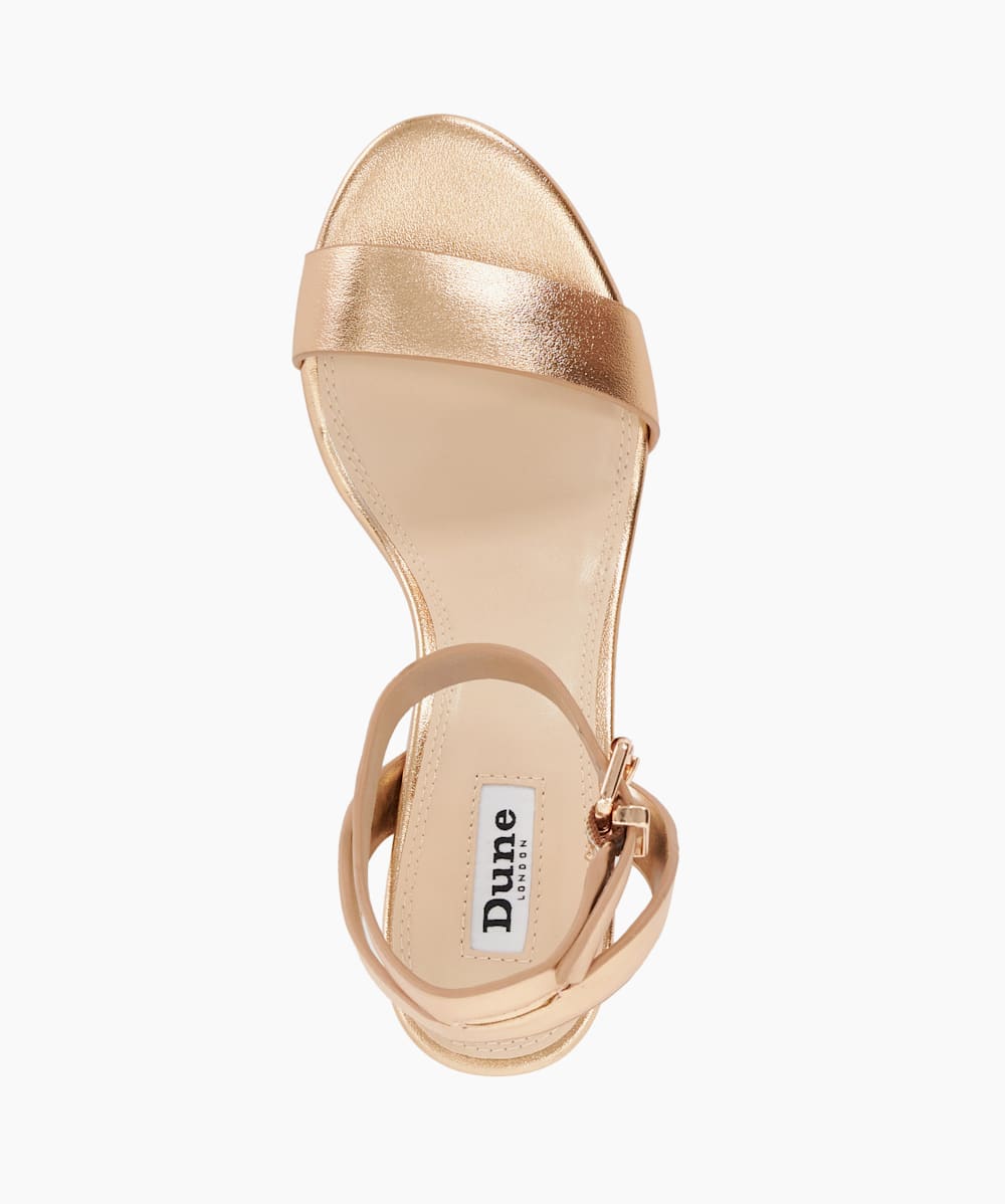 Rose gold sandals dune sales