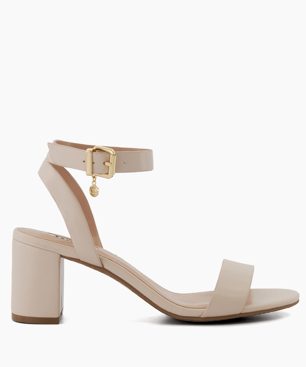 Memee Ecru Mid Block Heel Sandals Dune London
