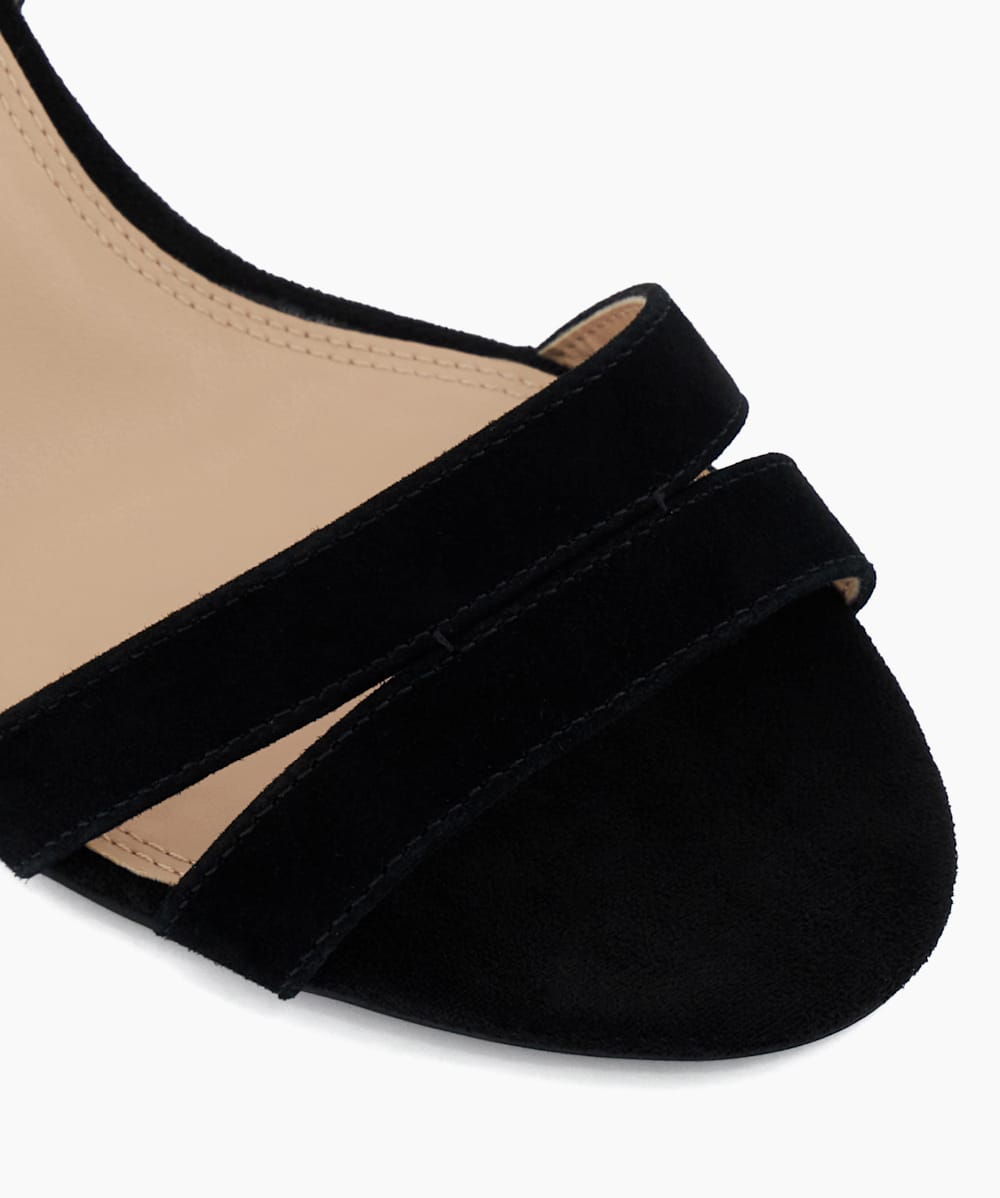 Black suede sandals block heel deals