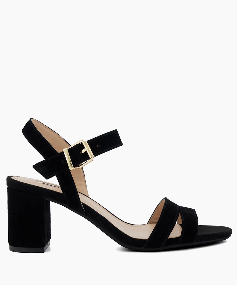 Suede block cheap heel sandals