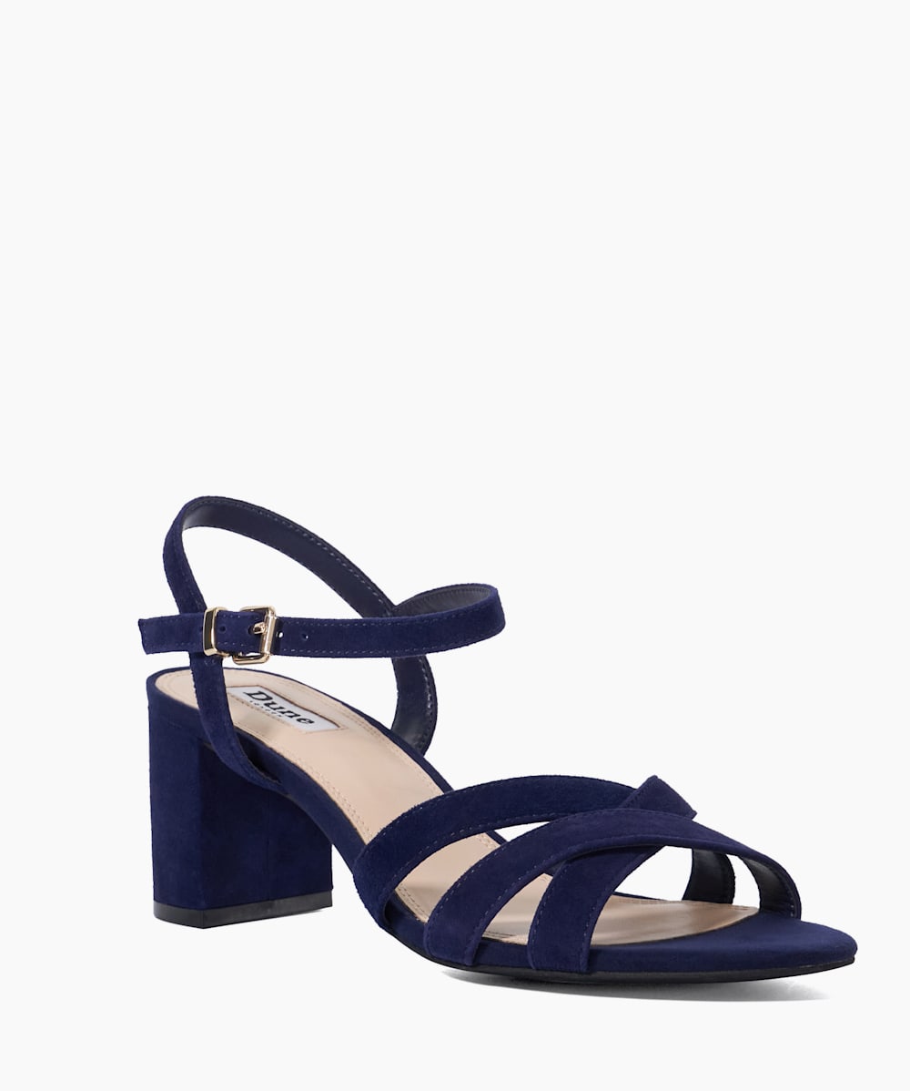 Merlina Navy Block Heel Sandals Dune London