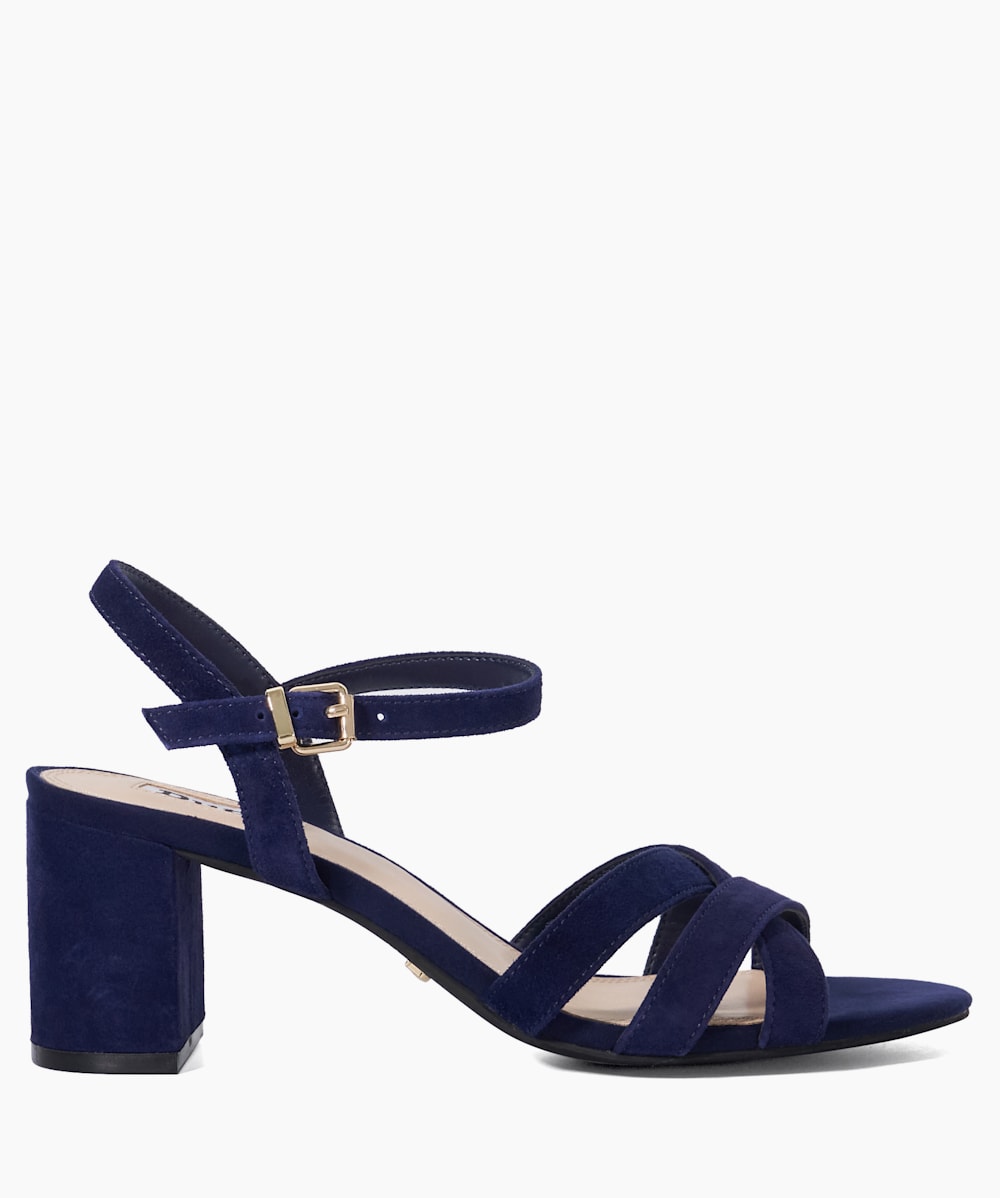 Navy blue sandals block heel on sale