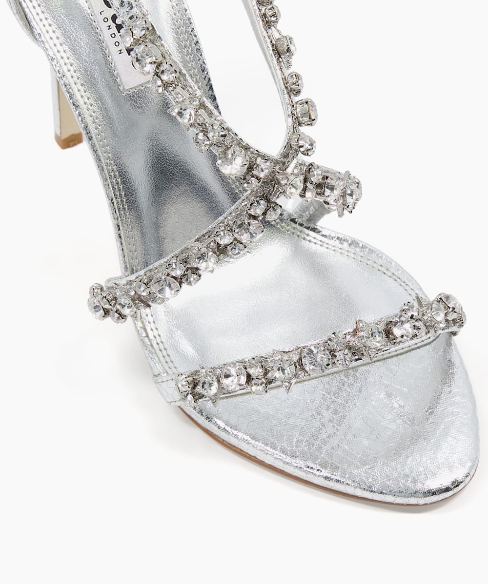 Silver bedazzled heels hotsell