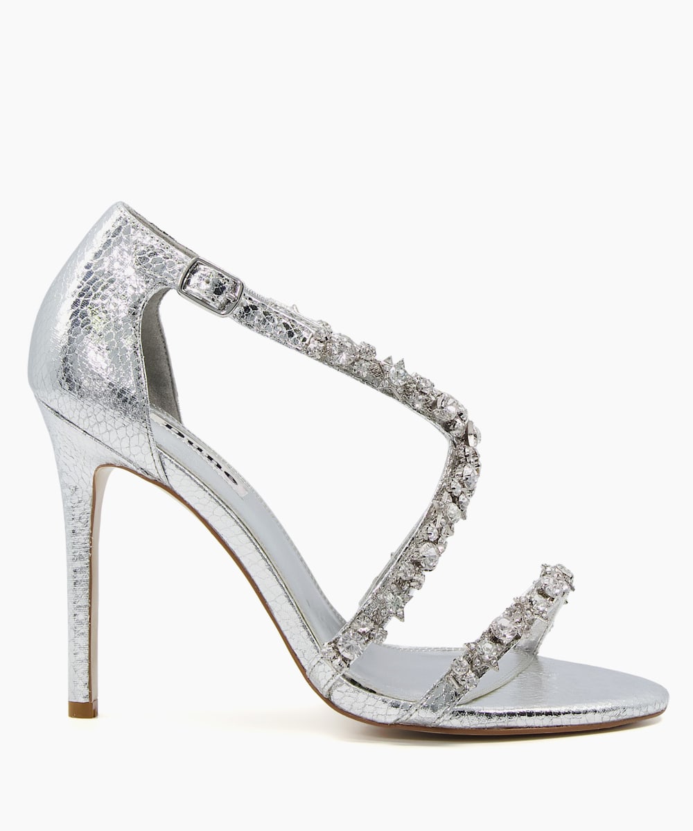 White clearance silver heels