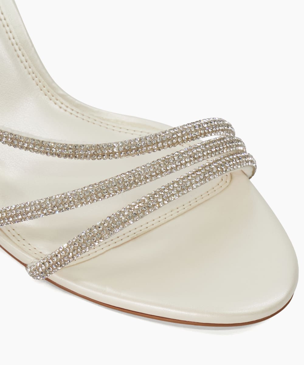 Midsummers Ivory Diamante Embellished Sandals Dune London