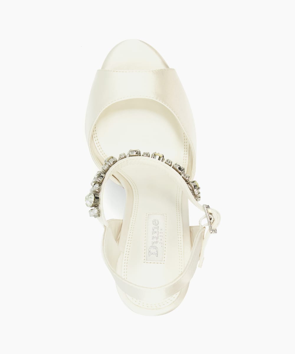 Miracle Ivory, Crystal Embellished Platform Wedding Shoes | Dune 