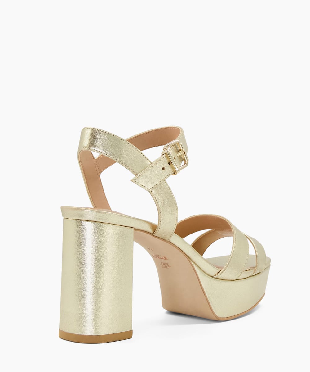 Metallic gold platform sandals discount