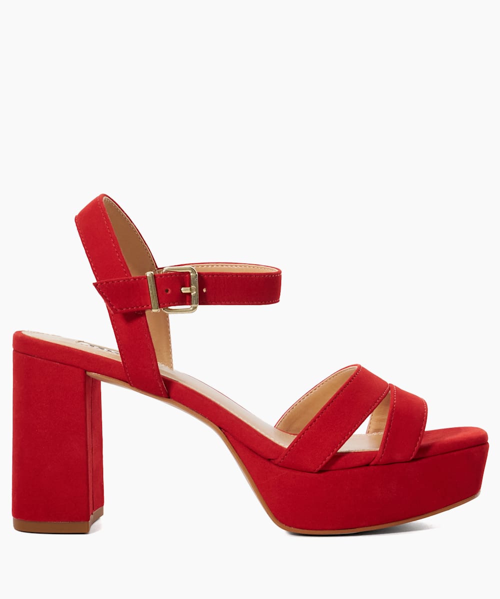 Red hotsell sandals platform