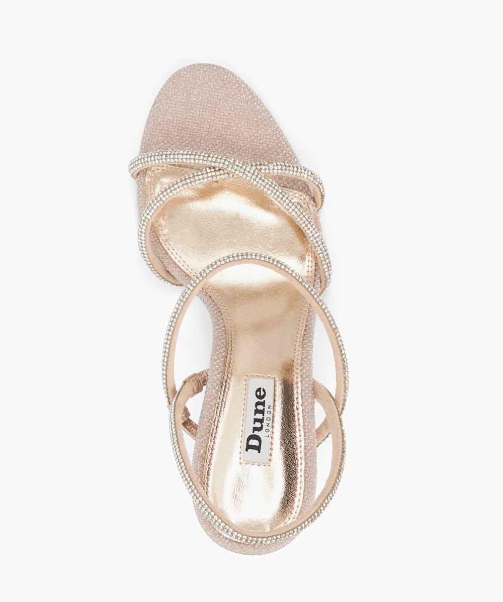 Rose gold sandals high heels top