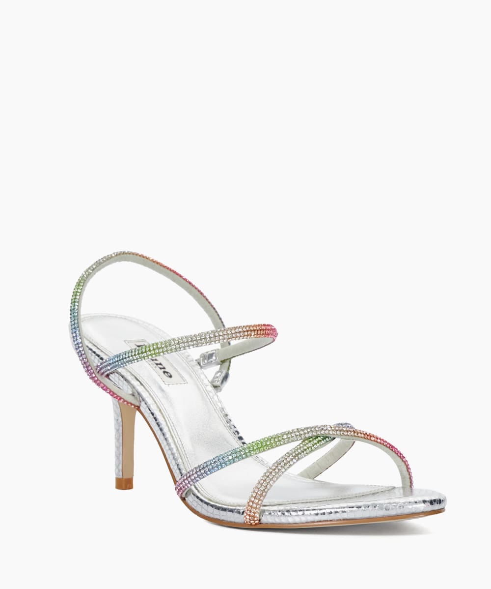 Miraculous Silver, Embellished Strap High Heel Sandals | Dune London