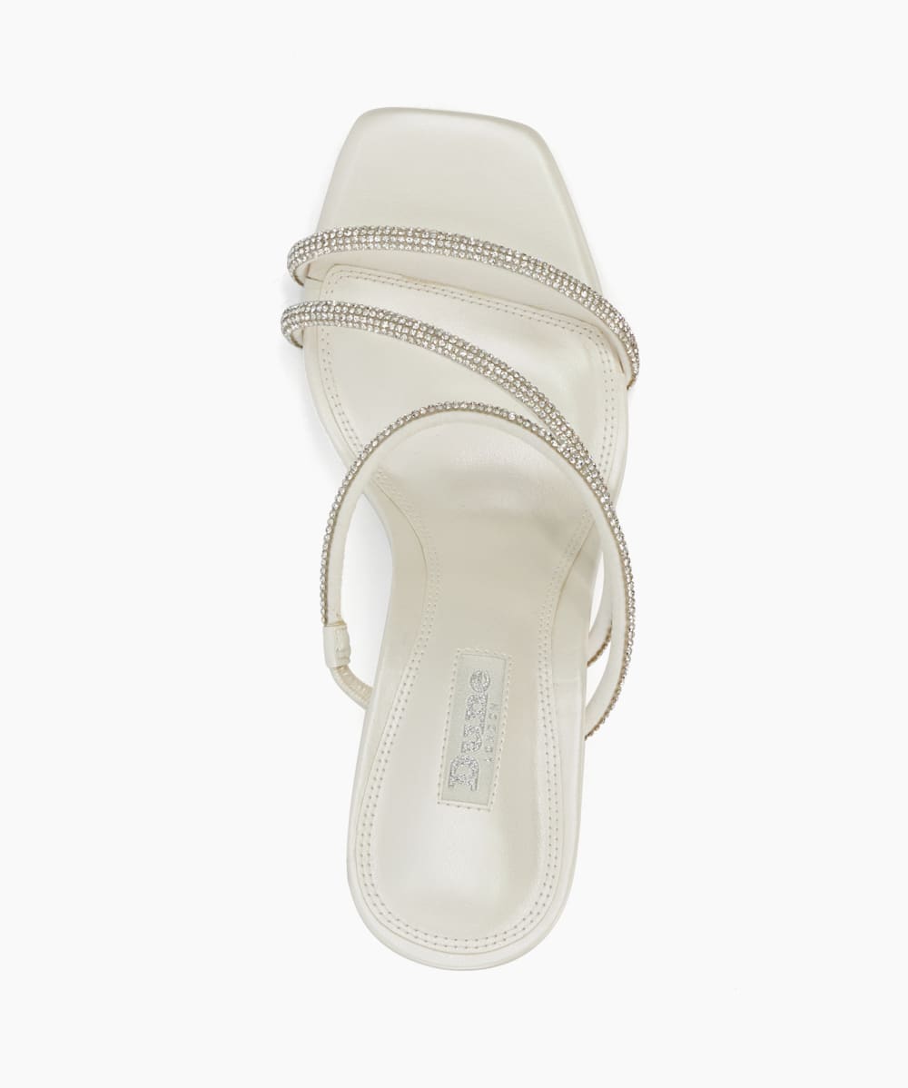 Moonbeam Ivory Diamante Embellished Wedding Wedge Heels Dune London