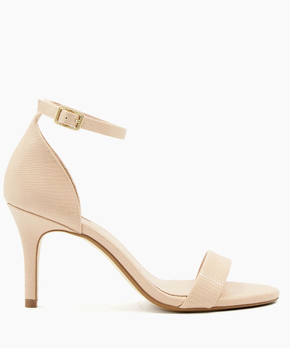 Morra Blush Hard Back Strappy Heeled Sandals Dune London