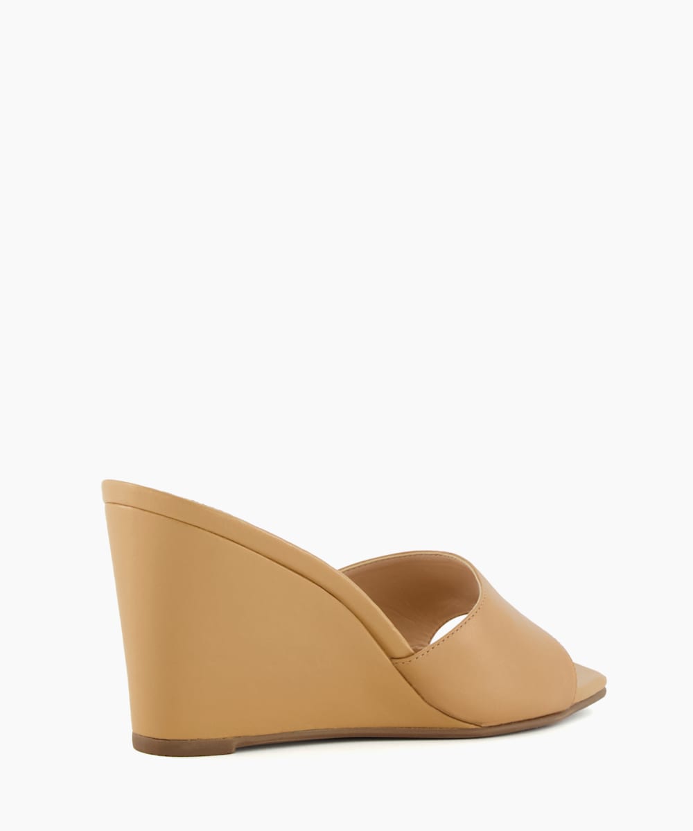 Motel Camel Open Toe Wedge Mules Dune London