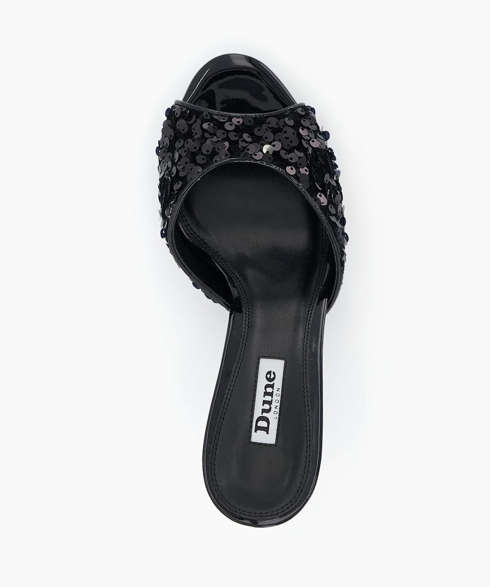 Black best sale sequin mules