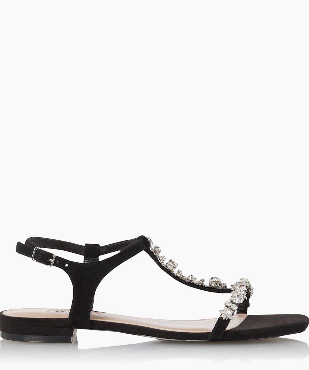 Dune black flat sandals 2025
