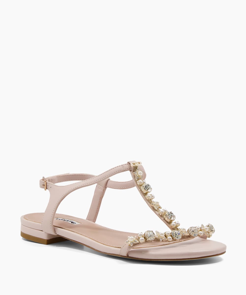 Women's embellished flat sandals top