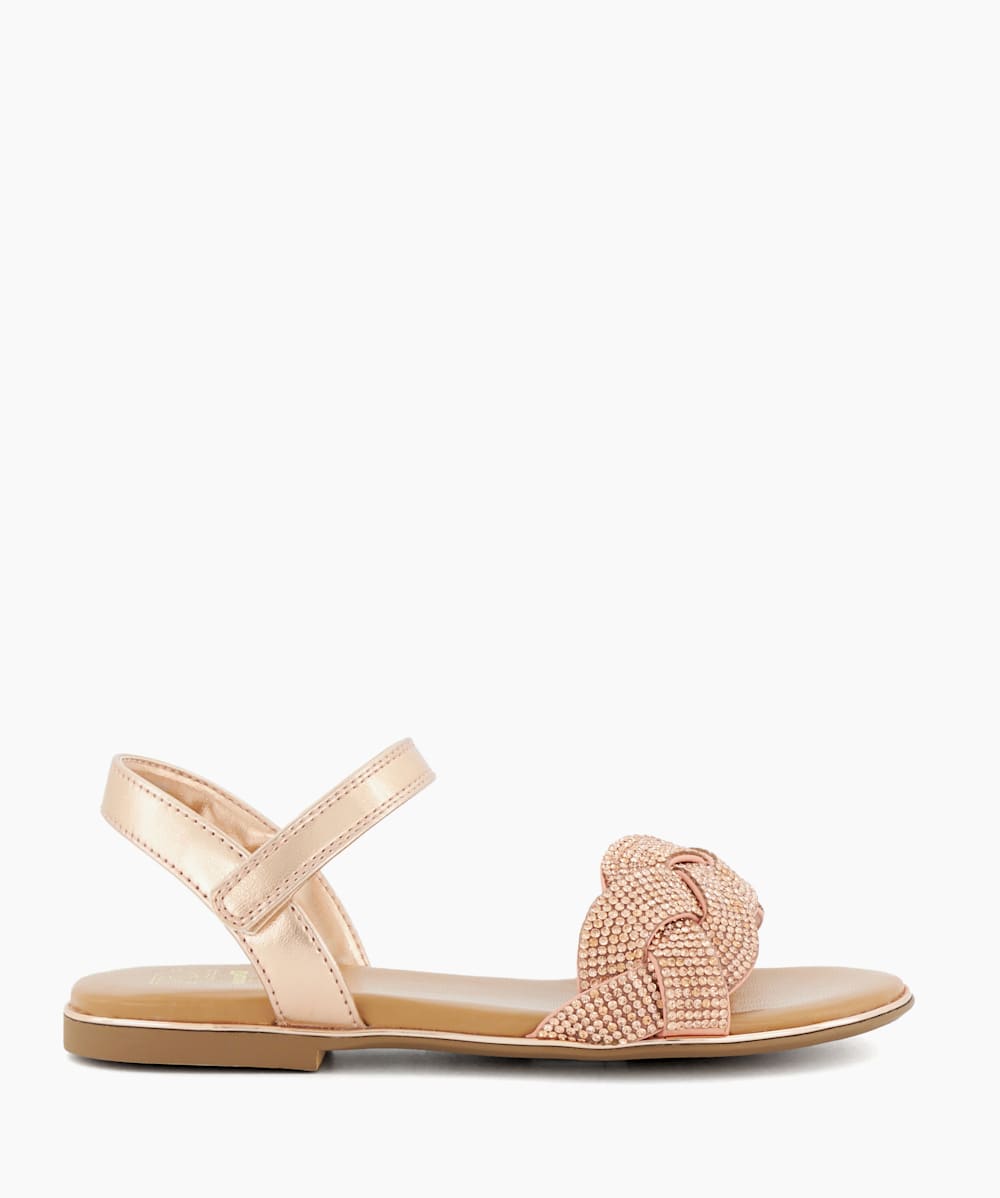 Rose gold diamante flip flops outlet