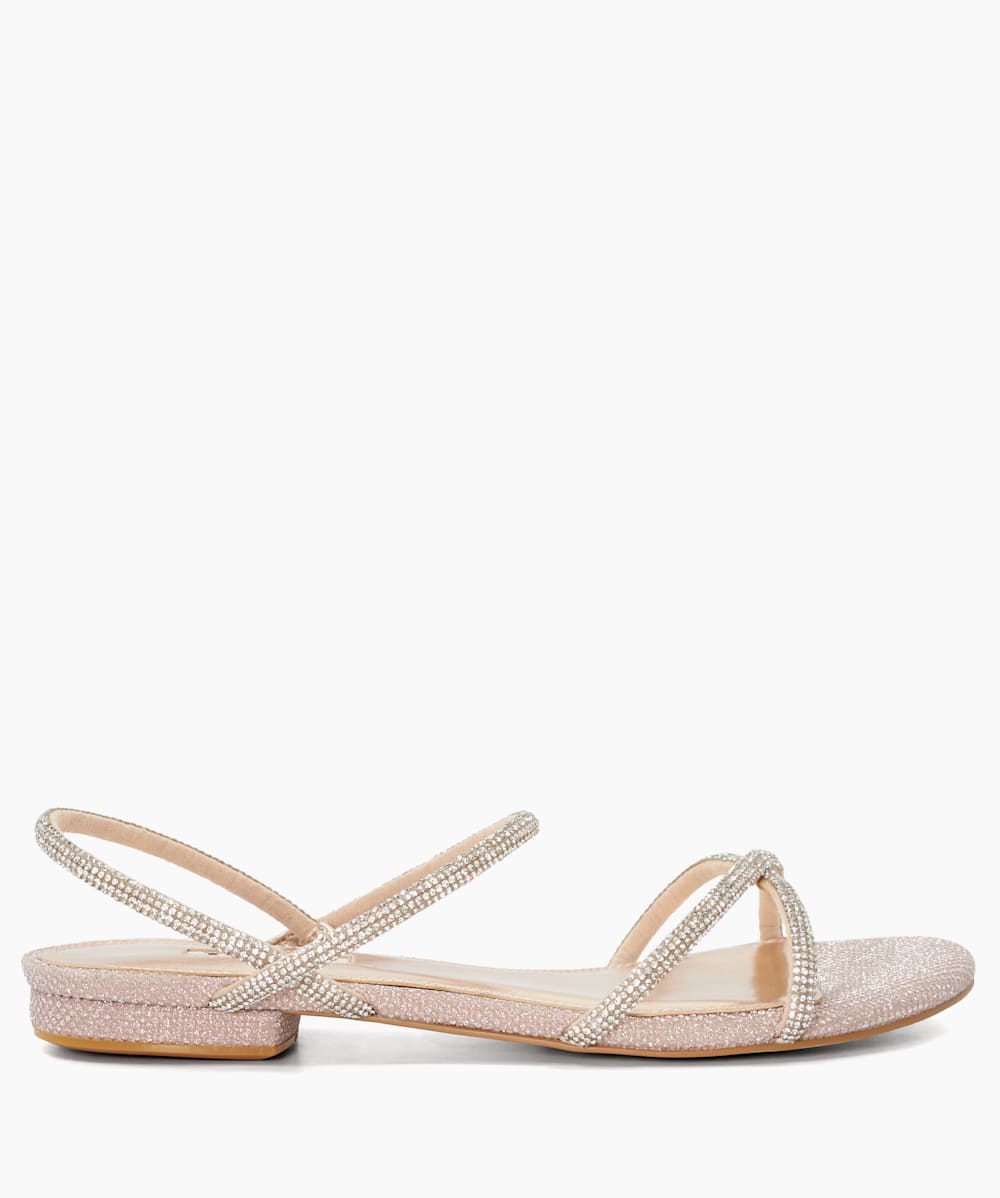 Rose gold diamante sandals sale