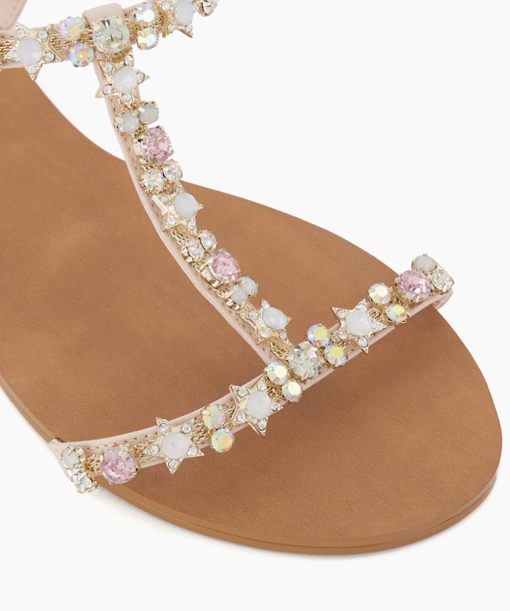 Neutral color flat sandals hot sale