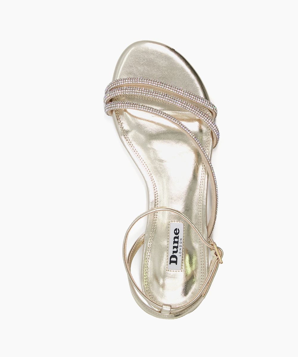 Gold diamante sandals uk clearance